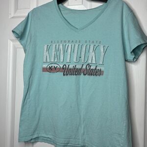 Kentucky Large Bluegrass State Graphic V Neck Tee